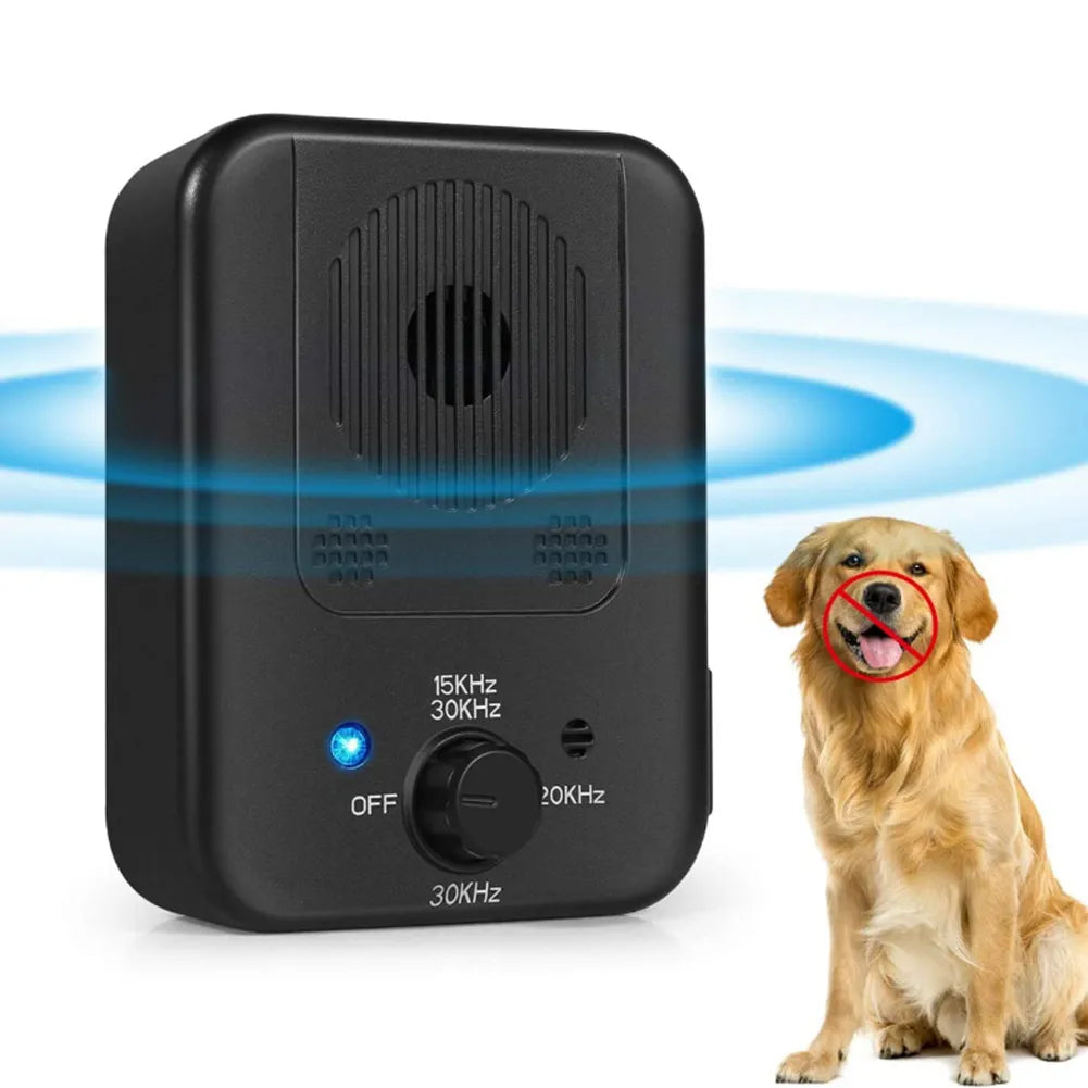 Anti dog barking device that uses ultrasonic wave technology to interfere with dog barking 